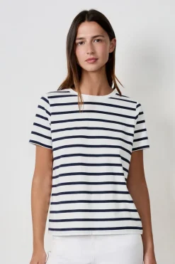 ETAM Cuello Redondo|Manga Corta|Camiseta de manga corta marinera BEIGE