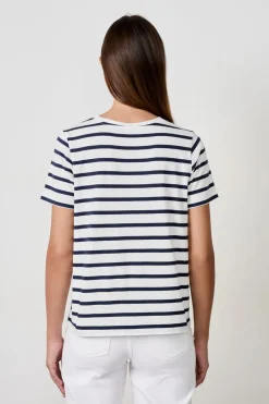 ETAM Cuello Redondo|Manga Corta|Camiseta de manga corta marinera BEIGE