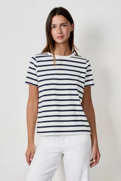 ETAM Cuello Redondo|Manga Corta|Camiseta de manga corta marinera BEIGE