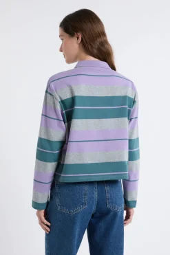 ETAM Manga Larga|De Rayas|Camiseta de manga larga con cuello polo parma
