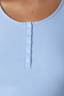 ETAM Cuello Redondo|Manga Larga|Camiseta de manga larga con botones OXYGENE