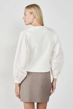 ETAM Cuello Redondo|Manga Larga|Camiseta de manga larga y cuello redondo BLANCO