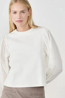ETAM Cuello Redondo|Manga Larga|Camiseta de manga larga y cuello redondo BLANCO