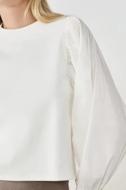 ETAM Cuello Redondo|Manga Larga|Camiseta de manga larga y cuello redondo BLANCO