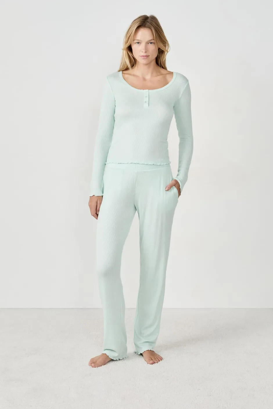 ETAM Partes De Arriba De Pijama|Los Pijamas Más Responsables|Camiseta de pijama CELADÓN