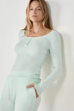 ETAM Partes De Arriba De Pijama|Los Pijamas Más Responsables|Camiseta de pijama CELADÓN