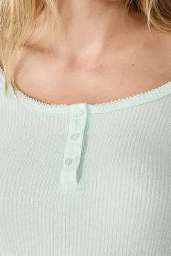 ETAM Partes De Arriba De Pijama|Los Pijamas Más Responsables|Camiseta de pijama CELADÓN