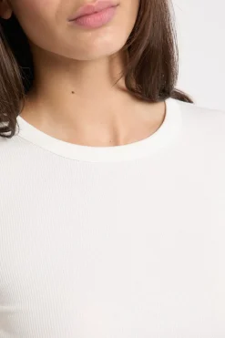 ETAM Los Pijamas Más Responsables|Pijamas Esenciales|Camiseta de pijama con cuello redondo y algodón BLANCO