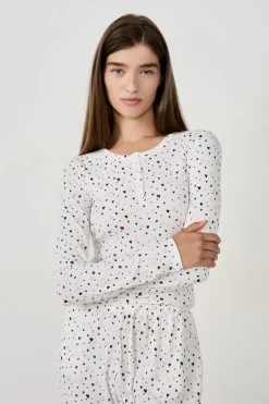 ETAM Partes De Arriba De Pijama|Los Pijamas Más Responsables|Camiseta de pijama con estampado de corazones MULTICOLOR