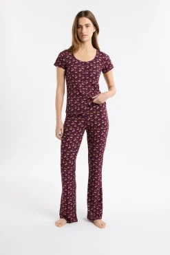 ETAM Los Pijamas Más Responsables|Partes De Arriba De Pijama|Camiseta de pijama con estampado de cerezas VIOLET