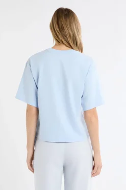 ETAM Los Pijamas Más Responsables|Partes De Arriba De Pijama|Camiseta de pijama de algodón con estampado AZUL CIELO
