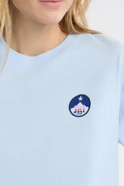 ETAM Los Pijamas Más Responsables|Partes De Arriba De Pijama|Camiseta de pijama de algodón con estampado AZUL CIELO