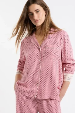 ETAM Los Pijamas Más Responsables|Partes De Arriba De Pijama|Camiseta de pijama de manga larga estampada ROSA