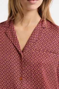 ETAM Los Pijamas Más Responsables|Partes De Arriba De Pijama|Camiseta de pijama estampada BURDEOS GRANATE