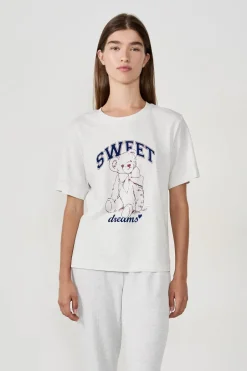 ETAM Partes De Arriba De Pijama|Los Pijamas Más Responsables|Camiseta de pijama estampada GRIS CLARO