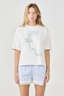 ETAM Partes De Arriba De Pijama|Los Pijamas Más Responsables|Camiseta de pijama estampada BLANCO