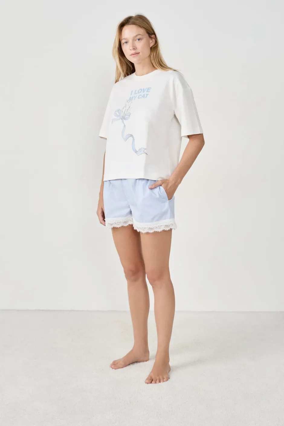 ETAM Partes De Arriba De Pijama|Los Pijamas Más Responsables|Camiseta de pijama estampada BLANCO