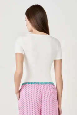ETAM Partes De Arriba De Pijama|Los Pijamas Más Responsables|Camiseta de pijama manga corta BLANCO