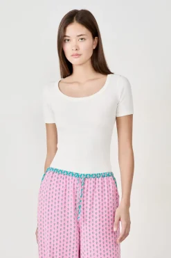 ETAM Partes De Arriba De Pijama|Los Pijamas Más Responsables|Camiseta de pijama manga corta BLANCO