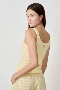 ETAM Partes De Arriba De Pijama|Los Pijamas Más Responsables|Camiseta de tirantes de algodón AMARILLO