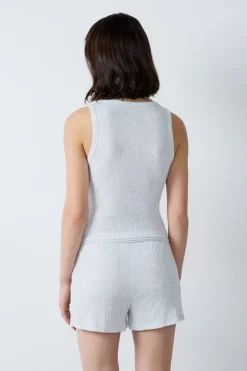 ETAM Partes De Arriba De Pijama|Los Pijamas Más Responsables|Camiseta de tirantes de algodón acanalado GRIS