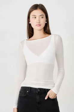 ETAM Manga Larga|Camisetas|Camiseta escote barco BEIGE
