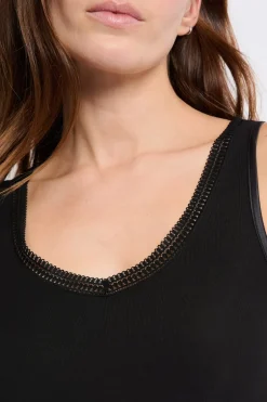 ETAM Colección Térmica|Pijamas Esenciales|Camiseta interior de tejido térmico NEGRO
