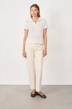 ETAM Manga Corta|Camisetas|Camiseta polo manga corta BLANCO ROTO