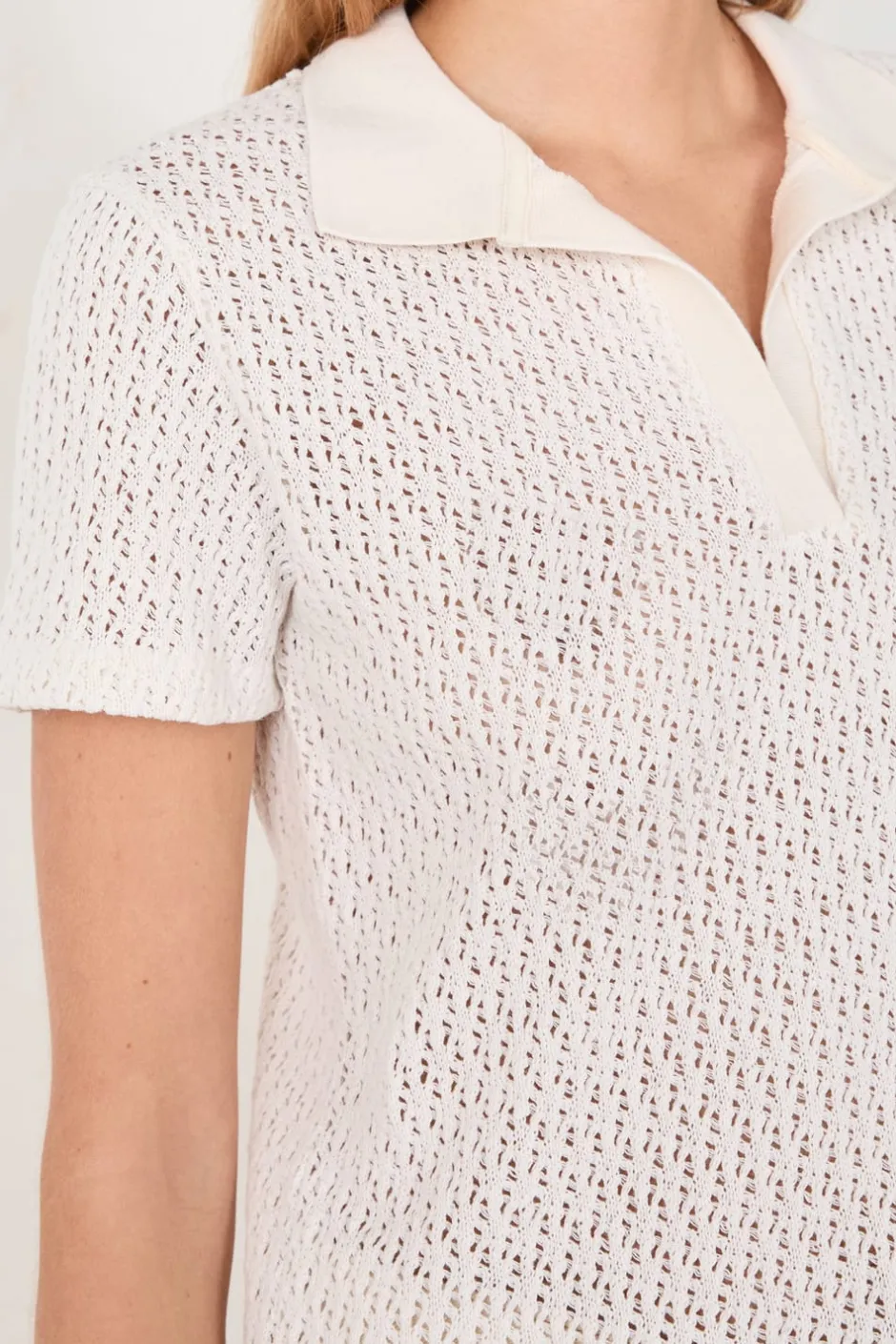 ETAM Manga Corta|Camisetas|Camiseta polo manga corta BLANCO ROTO