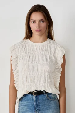 ETAM Cuello Redondo|Camiseta sin mangas ECRU