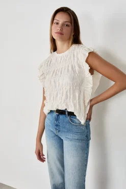 ETAM Cuello Redondo|Camiseta sin mangas ECRU