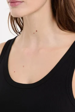 ETAM Cuello Redondo|Tops Sin Mangas|Camiseta sin mangas con sujetador integrado NEGRO