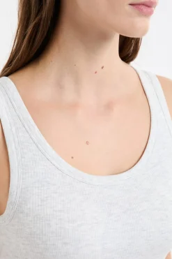 ETAM Cuello Redondo|Tops Sin Mangas|Camiseta sin mangas con sujetador integrado GRIS CLARO