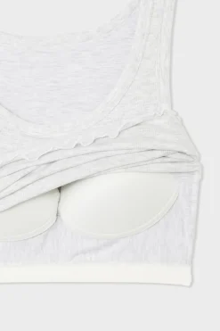 ETAM Cuello Redondo|Tops Sin Mangas|Camiseta sin mangas con sujetador integrado GRIS CLARO