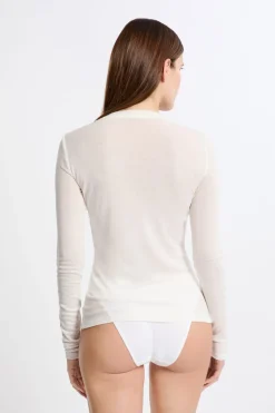 ETAM Colección Térmica|Pijamas Esenciales|Camiseta térmica de cuello redondo con lana CRUDO