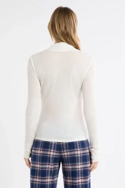 ETAM Cuello Alto|Colección Térmica|Camiseta térmica de cuello alto con lana CRUDO
