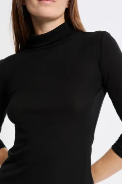 ETAM Cuello Alto|Colección Térmica|Camiseta térmica de cuello alto con lana NEGRO