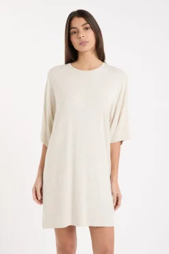 ETAM Los Pijamas Más Responsables|Pijamas Esenciales|Camisón con cuello redondo BEIGE