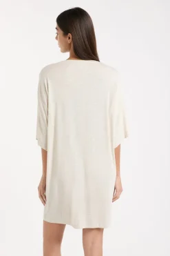 ETAM Los Pijamas Más Responsables|Pijamas Esenciales|Camisón con cuello redondo BEIGE