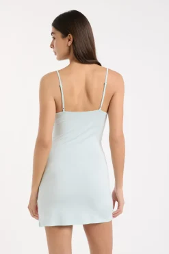 ETAM Los Pijamas Más Responsables|Pijamas Esenciales|Camisón con detalles de encaje AZUL VERDOSO