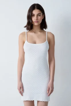 ETAM Camisones De Tirantes|Los Pijamas Más Responsables|Camisón corto de algodón estampado BLANCO