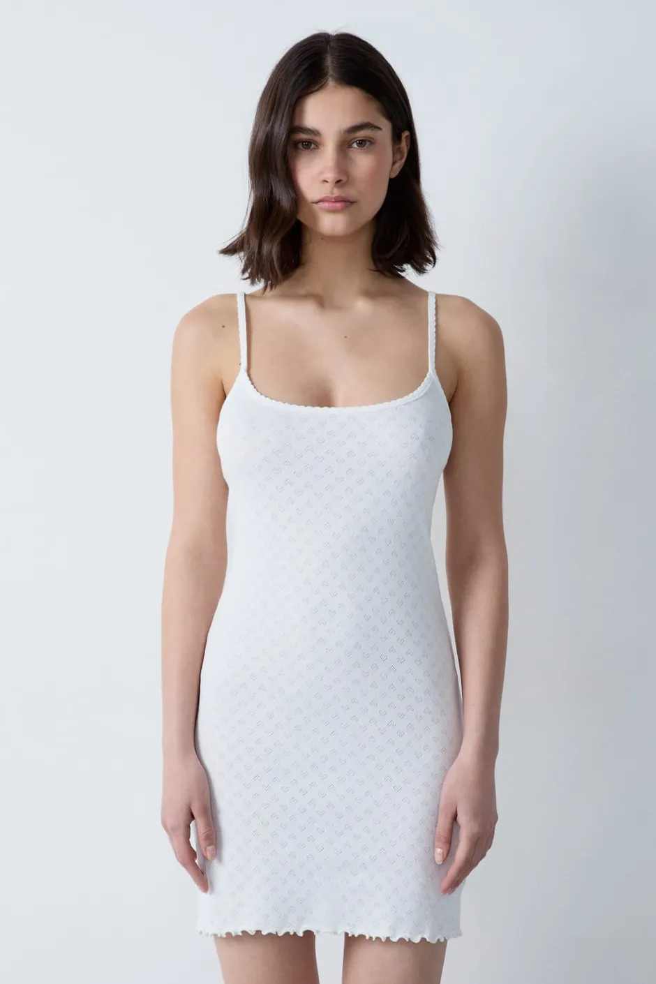 ETAM Camisones De Tirantes|Los Pijamas Más Responsables|Camisón corto de algodón estampado BLANCO