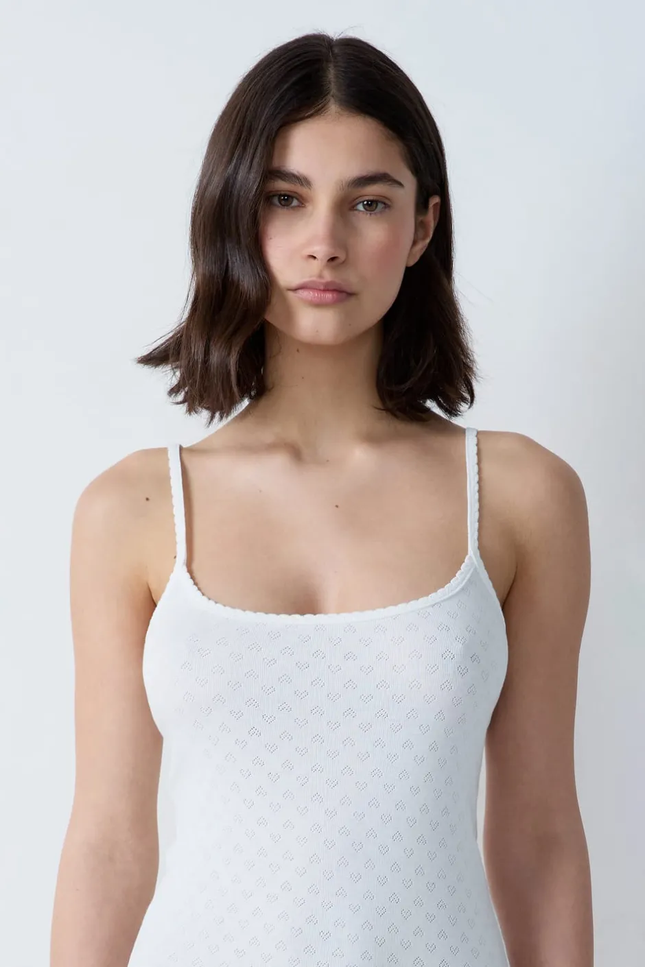 ETAM Camisones De Tirantes|Los Pijamas Más Responsables|Camisón corto de algodón estampado BLANCO