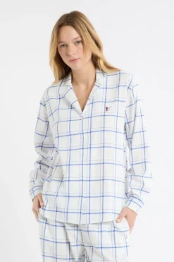 ETAM Los Pijamas Más Responsables|Partes De Arriba De Pijama|Camisón de algodón a cuadros AZUL