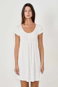 ETAM Pijamas Esenciales|Camisones De Tirantes|Camisón de manga corta BLANCO