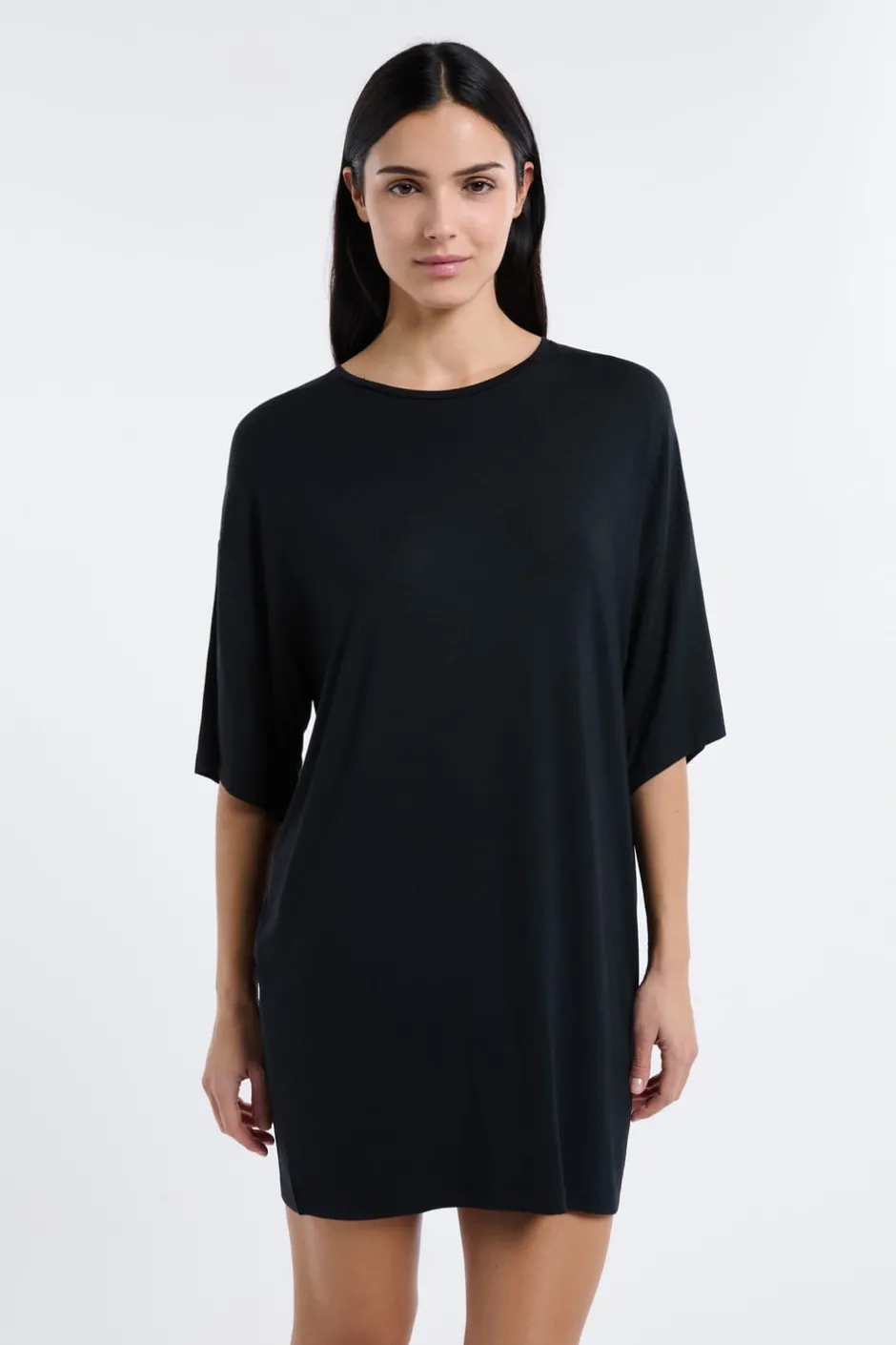 ETAM Los Pijamas Más Responsables|Pijamas Esenciales|Camisón de modal NEGRO