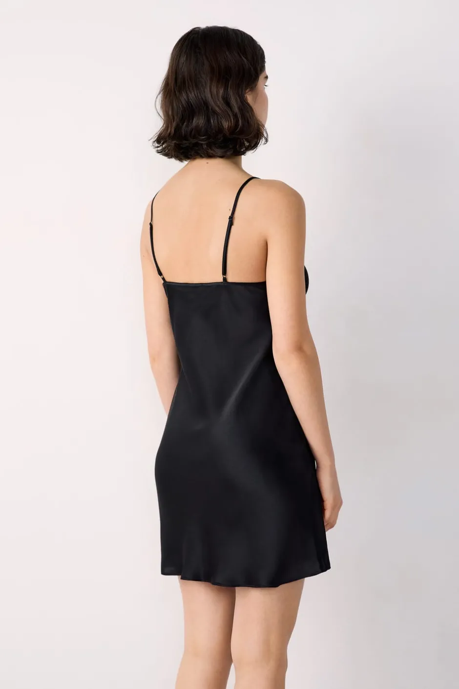 ETAM Pijamas De Seda|Camisones De Tirantes|Camisón de seda NEGRO