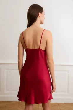 ETAM Pijamas De Seda|Camisones De Tirantes|Camisón de seda CARDINAL