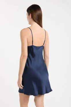 ETAM Pijamas De Seda|Camisones De Tirantes|Camisón de seda con detalles de encaje TRANSPARENTE
