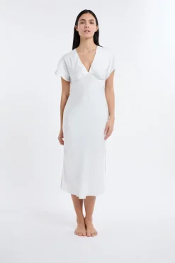 ETAM Los Pijamas Más Responsables|Pijamas Para Novias|Camisón largo satinado BLANCO